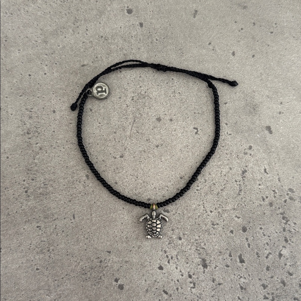 Pura Vida Black Beaded Turtle Bracelet